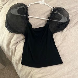 ASOS puff sleeve black top